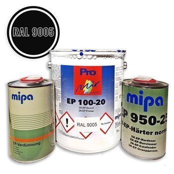  Mipa 2K EP 100-20 Grundierung Epoxidharz RAL9005 Härter + Verdünnung
