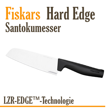 Fiskars Hard Edge Santoku Messer Küchenmesser Edelstahl 29 cm 1051761