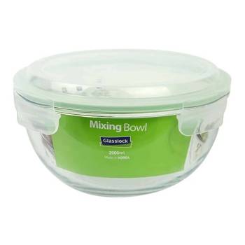 GLASSLOCK Mixing Bowl Frischhaltedose aus Glas - Salatschüssel Typ 2000 ml