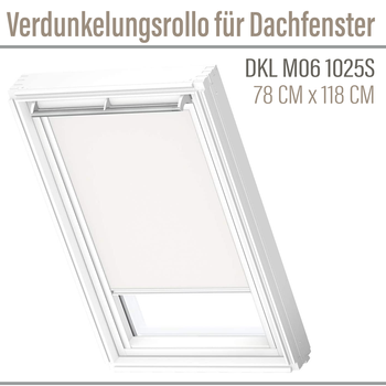 VELUX Verdunkelungsrollo 78x118 (DKL) Silberne Seitenschienen DKL M06 1025S Weiß