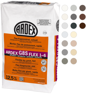 ARDEX G8S FLEX 1-6 Flex-Fugenmörtel Flexfugenmörtel Fuge schnell Fliesen Antgrazit 5 KG