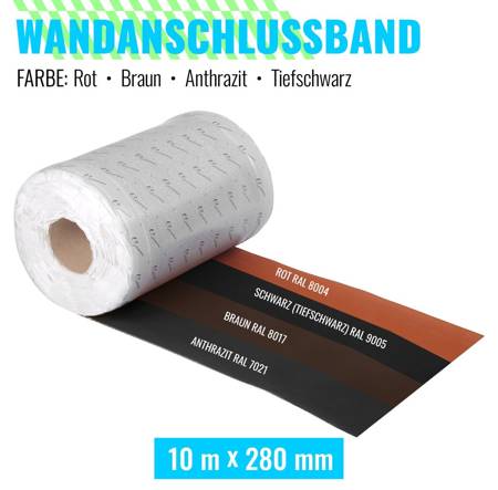 BRAAS WAKAFLEX Wand- und Kaminanschlüsse 10 m x 280mm Rot Braun Anthrazit Schwarz
