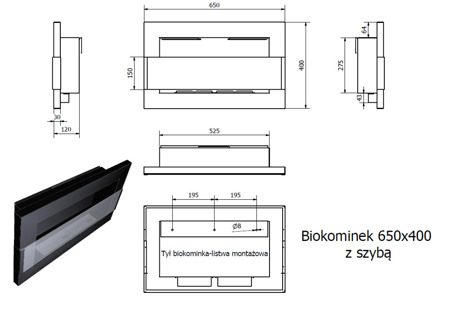 Biokamin 650x400 Kamin Wandkamin Scheibe schwarz braun weiß inox rot