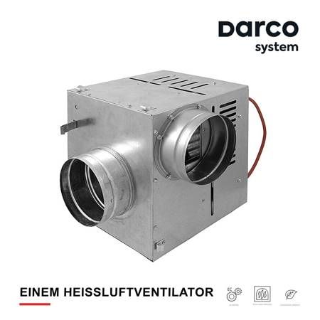 DARCO Einem Heissluftventilator Luftzufuhrgerät Warmluftverteilung AN3 150mm NEU