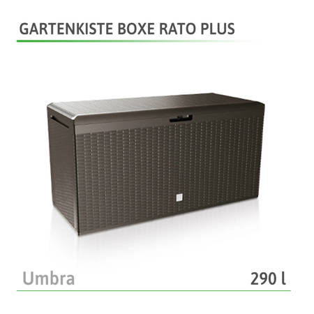 Gartenkiste Boxe Rato Plus Anthrazit Kunststoff mit Deckel 2 Farben 290 L NEU