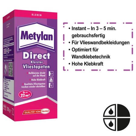 METYLAN DIRECT KLEISTER für Vliestapete Methylcellulosekleister - Pulver 200g