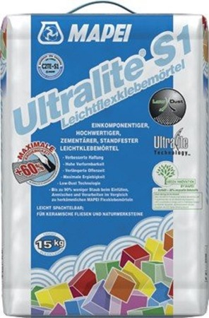 Mapei Ultralite S1 Leichtklebemörtel, hochwertiger zementäre 15 kg Weiss