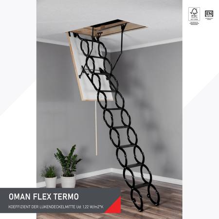 OMAN FLEX TERMO Bodentreppe mit einer Dichtung Scherenleiter robust 100 x 60
