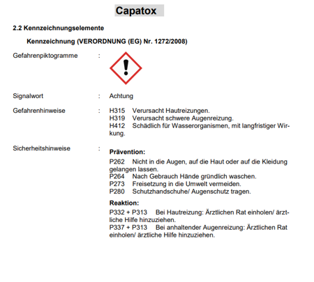 OUTLET CAPAROL Capatox Reinigung Algen Pilze Schimmelbefall Biozid-Lösung 5 L