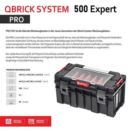 OUTLET Qbrick SYSTEM PRO 500 Werkzeugkoffer Werkzeugkiste Werkstatt TOOLBOX