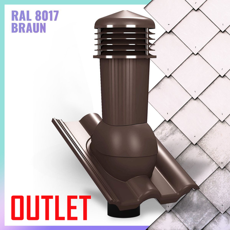 OUTLET TILE PLUS DN 125 mm P1805 RAL 8017 Dachziegel Dunstrohr Braun
