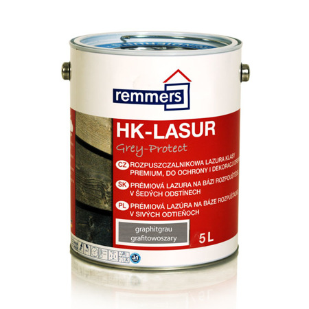 Outlet Remmers HK-Lasur Grey-Protect 5 L Holzlasur Holzschutz - Graphitgrau