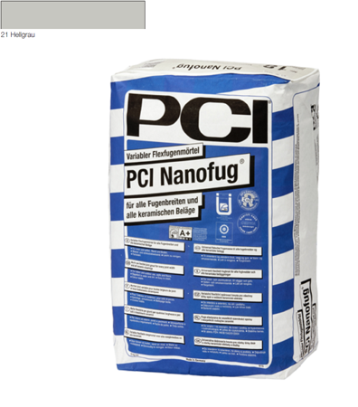 PCI Nanofug - Flexfugenmörtel 15 kg Hellgrau 21