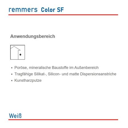REMMERS Color SF [ basic ] Siliconfarbe Fassadenfarbe mit Filmschutz Weiß 12,5 L