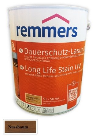 Remmers Dauershutz-Lasur Langzeit-Lasur UV 5 L Holzschutz Holzlasur - Nussbaum