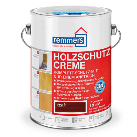 Remmers Holzschutz-Creme 0,75 L Holz Lasur für Außen - Teak