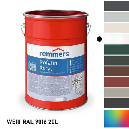 Remmers ROFALIN ACRYL 20L WEIß RAL 9016 Wetterschutzfarbe für Holz