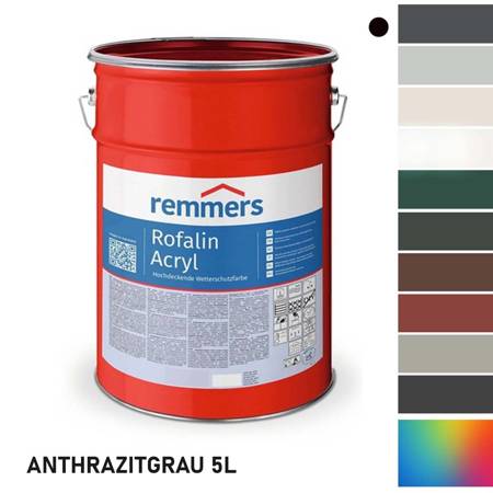 Remmers ROFALIN ACRYL  Wetterschutzfarbe für Holz ANTHRAZITGRAU 5L