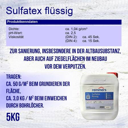 Remmers Sulfatex flüssig Schutz gegen Mauersulfate Salzbehandlung 5 kg