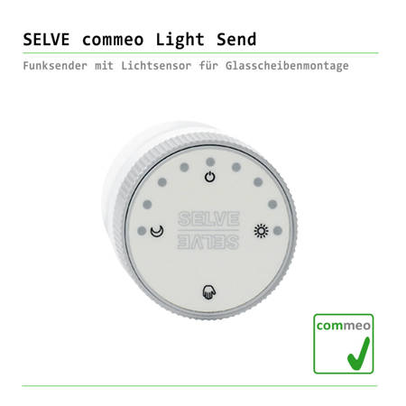 SELVE commeo Light Send Funksender mit Lichtsensor für Glasscheibenmontage NEU