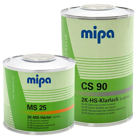 SET Mipa 2K-HS-Klarlack CS 90 + Mipa 2K-MS-Härter MS25 1,5L Kratzfest Acryllack