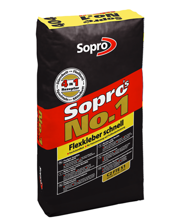 SOPRO Sopro’s No.1 404 Schnell Flexkleber C2 S1 Fliesenkleber 25 KG