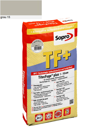 SOPRO TF+ TitecFuge Plus Fugenmörtel Mörtel 15 KG Grau 15