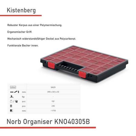 Satz 10 x Stück Kistenberg NORB Organizer KNO40305B 399 x 303 x 50 mm