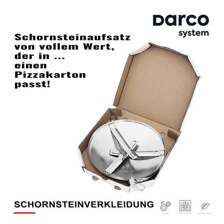 Schornsteinhaube in Universalgröße im Pizzakarton 4 Varianten DAP100-130-CH NEU