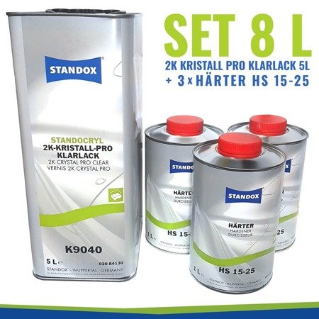 Set 8L Standox Standocryl 2K-Kristall Pro Klarlack K9040+Härter HS 15-25 normal
