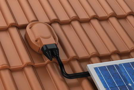 Solardurchführung TILE PS Dachziegel Dachdurchgang SOLARDURCHGANG Kabelbündeln