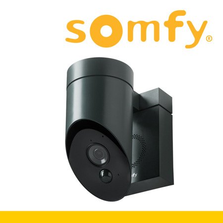 Somfy Außenkamera inkl. Sirene grau Outdoor Camera bei Nacht gestochen scharf 
