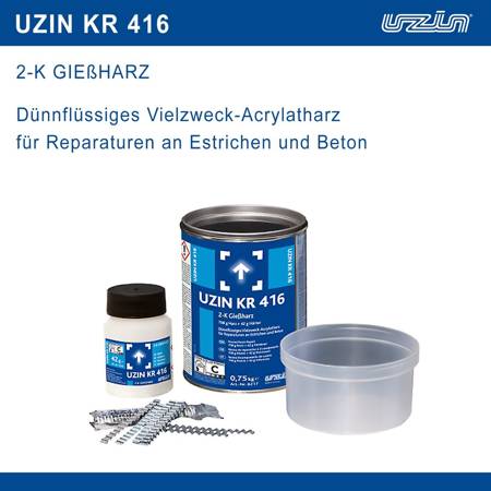 UZIN KR 416 2K GIEßHARZ Dünnflüssiges Vielzweck-Acrylatharz für Reparature 750 g
