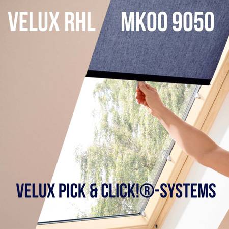 VELUX RHL PK00 9050 Sichtschutzrollo Rollo mit Haltekrallen für Dachfenster GGU GPU GTU GHU PK04 PK06 PK08 PK10 P04 P06 P08 P10 Dunkelblau