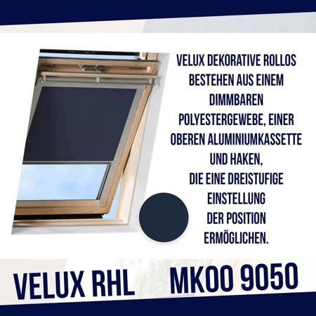 VELUX Rollo mit Haken RHL 9050 MK00 dekorativ Blackout schnelle Montage SK08 S08 608 10 SK06 S06 606 Dunkelblau
