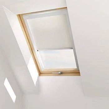 OUTLET VELUX Verdunkelungsrollo 94x98 Silberne Seitenschienen DKL P04 1025S Weiß