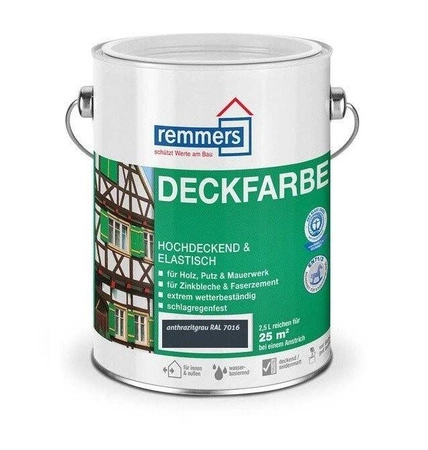 OUTLET Remmers Aidol Deckfarbe 2,5 L Wetterschutzfarbe Antrazitgrau