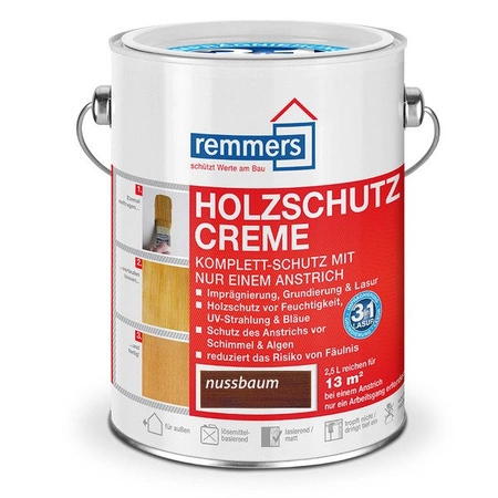 Remmers Holzschutz-Creme 0,75 L Holz Lasur für Außen - Nussbaum