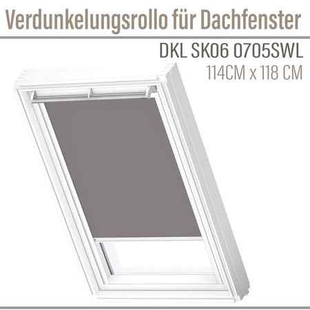 OUTLET VELUX DKL SK06 0705SWL Grau Verdunkelungsrollo für Dachfenster 114x118cm