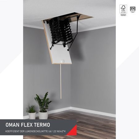 OMAN FLEX TERMO Bodentreppe mit einer Dichtung Scherenleiter robust 120 x 60