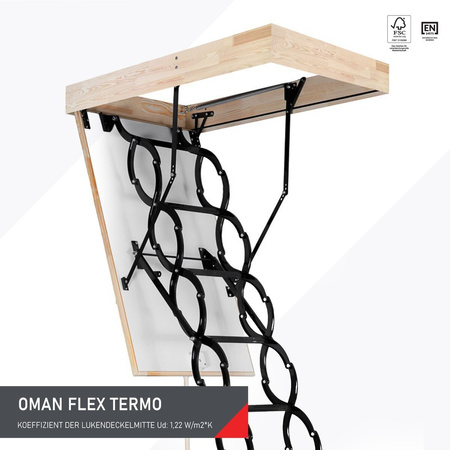 OMAN FLEX TERMO Bodentreppe mit einer Dichtung Scherenleiter robust 120 x 60