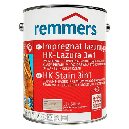 Remmers HK Lasur 5 L Weiß – 3in1 Holzschutzmittel