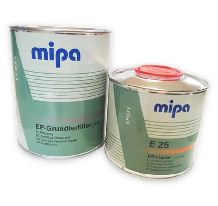 SET Mipa EP-Grundierfiller 2K hellgrau ca. RAL7032 + Mipa EP-Härter E25 1,5L