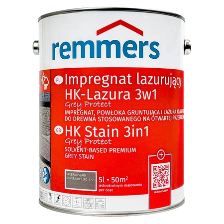 Remmers HK-Lasur Grey-Protect Holzlasur Holzschutz - Silbergrau  5 L