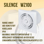 Lüfter SILENCE WZ100 AWENTA  Ø100 ABS WEISS Abluftventilator Leise Ventilator
