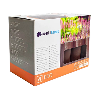 Cellfast Gartenpalisade 4 ECO Rasenkante Garten Natürlicher Look Braun 14,4 m