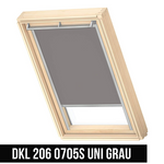 VELUX DKL 206 0705S Verdunkelungsrollo 66x118 (DKL) Silberne Seitenschienen Grau 