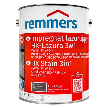 Remmers HK-Lasur Grey-Protect Holzlasur Holzschutz - Graphitgrau  5 L