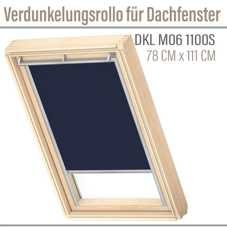 OUTLET VELUX Verdunkelungsrollo DKL M06 1100S 78x118 Seitenschienen Blau