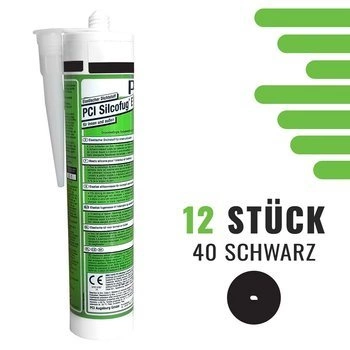 PCI Silcofug E 12 x 310 ml Sanitär Silikon Dichtstoff - 40 Schwarz